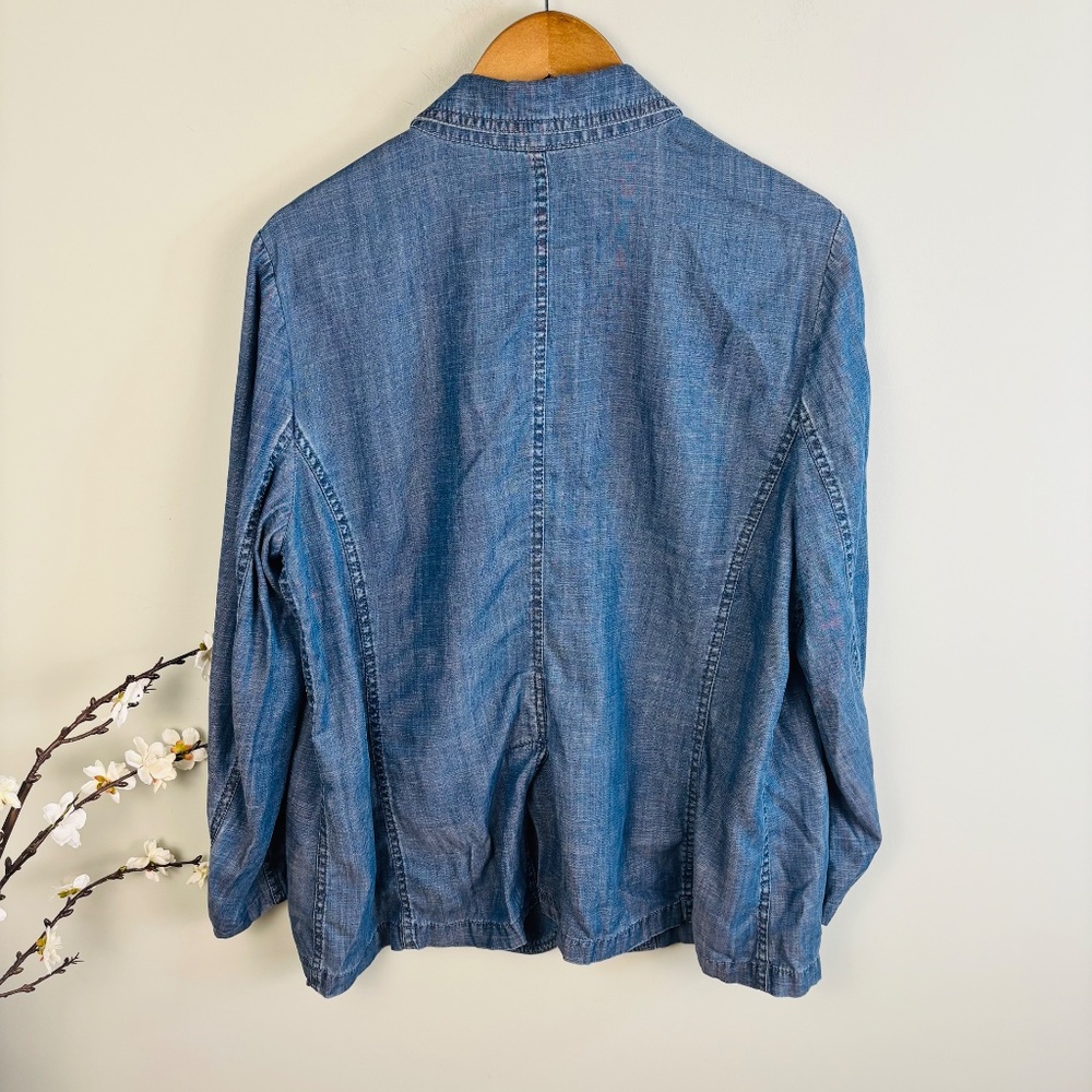 Talbots Chambray Single Button Blazer Size 1x - image 4